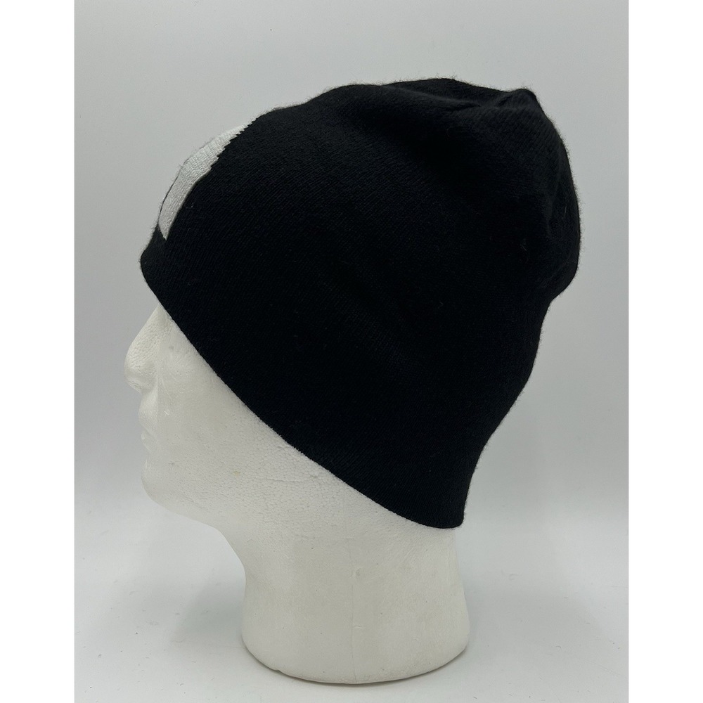 The North Face Black & White Knit Beanie Hat Unisex One Size Winter Cap - Picture 4 of 6